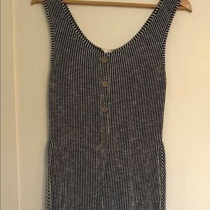 striped romper with buttons and wrap